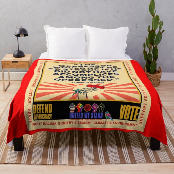 Item preview, PMD01024 Progressive Movement Designs Simone de Beauvoir Oppressor quote design shows you support democracy and progressive goals for Progressives Democrats Independents Liberals Feminists Socialists designed and sold by ProgressiveLeft.