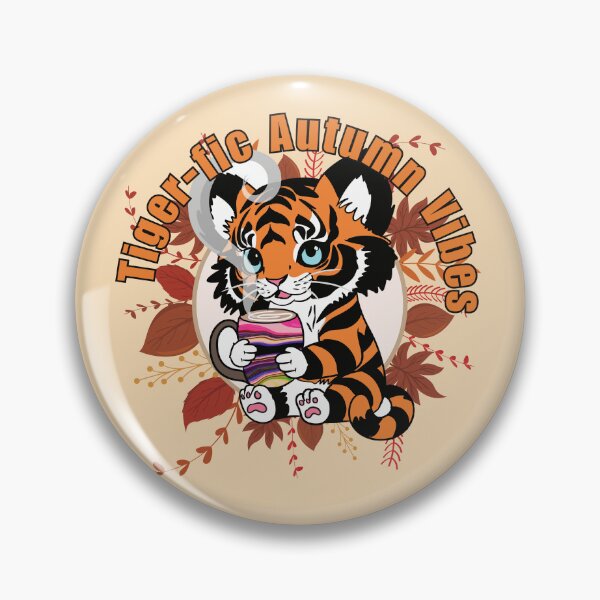 Item preview, Tiger-fic Autumn Vibes: Cozy Chibi Tiger & Latte Illustration designed and sold by Lubellebubble20.