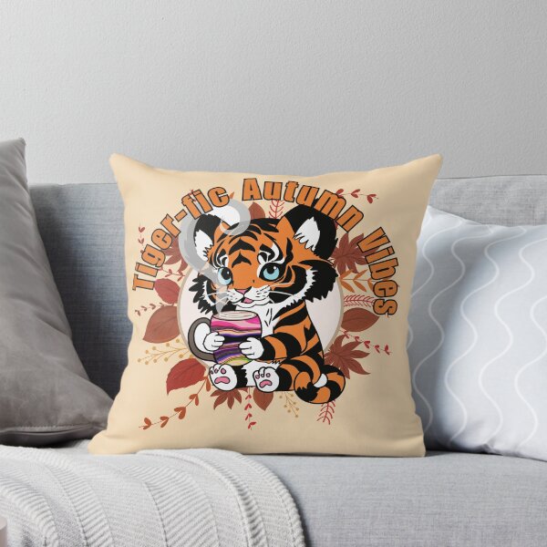 Item preview, Tiger-fic Autumn Vibes: Cozy Chibi Tiger & Latte Illustration designed and sold by Lubellebubble20.
