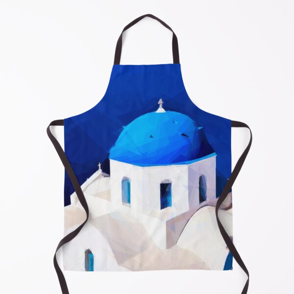 Item preview, Iglesia con cúpula griega encalada. Imagen creada usando formas geométricas designed and sold by EdgyEdgeArt.