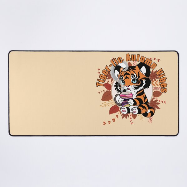 Item preview, Tiger-fic Autumn Vibes: Cozy Chibi Tiger & Latte Illustration designed and sold by Lubellebubble20.