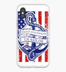 Proud Girlfriend of a US Sailor Distressed Shirt iPhone Case