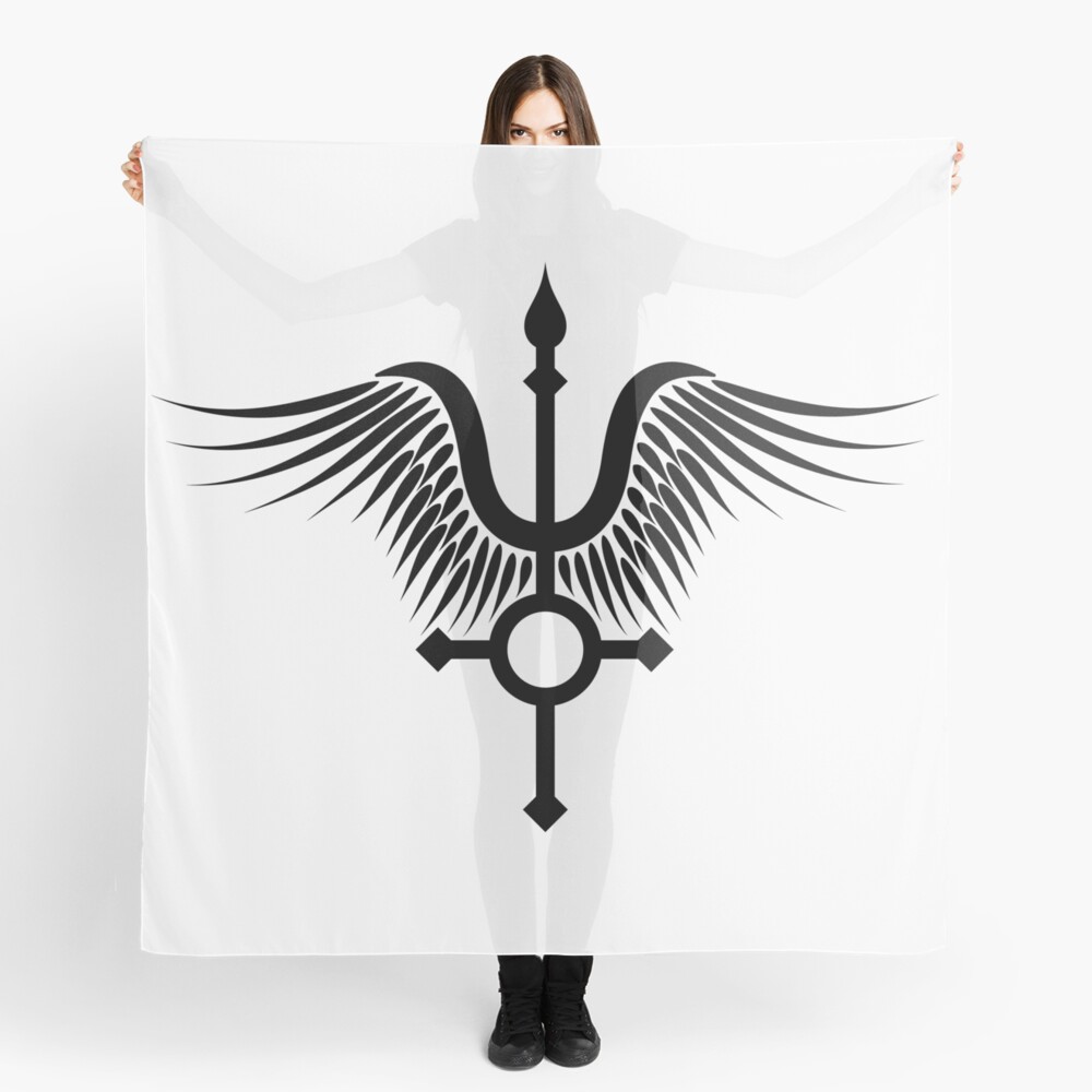 Feather Cross (in black) Scarf