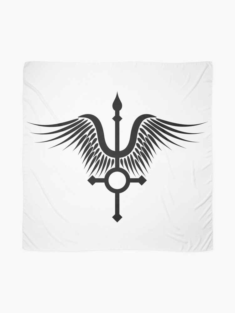 Alternate view of Feather Cross (in black) Scarf