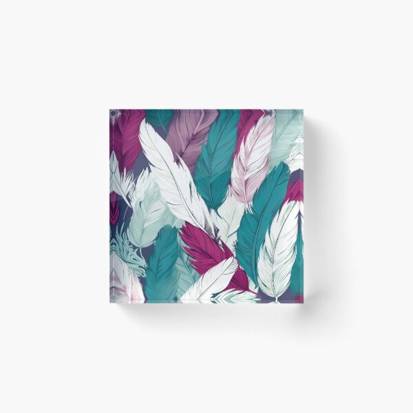 Item preview, Feathers - Burgundy, teal, gray, white, silver designed and sold by Highlandkings.