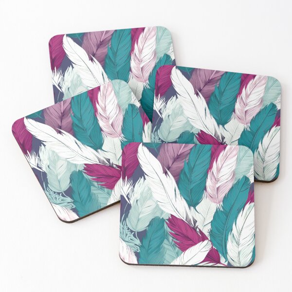 Item preview, Feathers - Burgundy, teal, gray, white, silver designed and sold by Highlandkings.