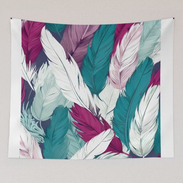 Item preview, Feathers - Burgundy, teal, gray, white, silver designed and sold by Highlandkings.