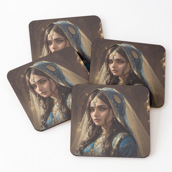 Item preview, Indian Elegance: Intricate Traditional Attire in blue and gold designed and sold by Kumahimeco.