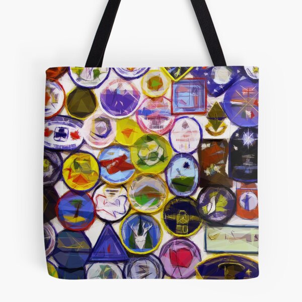 Item preview, Guide badges Adelboden. Image created using geometric shapes designed and sold by EdgyEdgeArt.