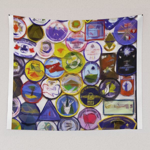 Item preview, Guide badges Adelboden. Image created using geometric shapes designed and sold by EdgyEdgeArt.