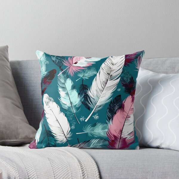 Item preview, Feathers - Burgundy, teal, gray, white, silver 2 designed and sold by Highlandkings.