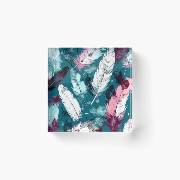 Item preview, Feathers - Burgundy, teal, gray, white, silver 2 designed and sold by Highlandkings.
