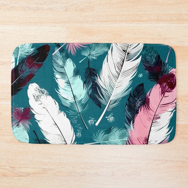 Item preview, Feathers - Burgundy, teal, gray, white, silver 2 designed and sold by Highlandkings.