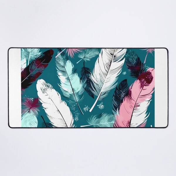Item preview, Feathers - Burgundy, teal, gray, white, silver 2 designed and sold by Highlandkings.