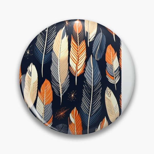 Item preview, Feathers - Burnt orange, navy, gray, cream, gold designed and sold by Highlandkings.