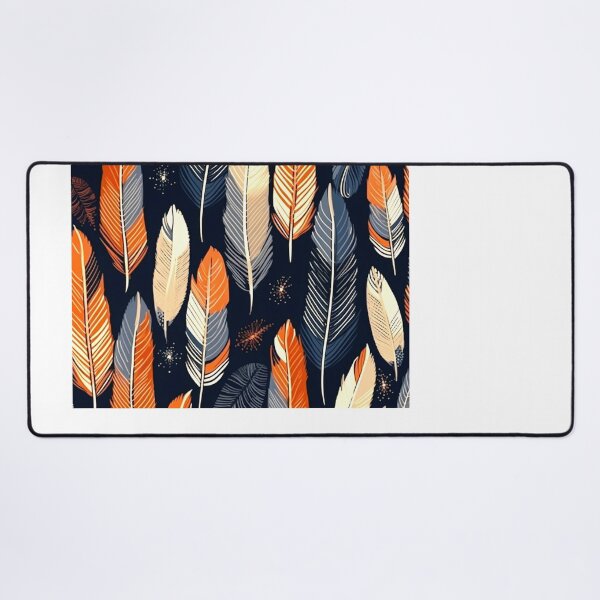 Artikelvorschau, Feathers - Burnt orange, navy, gray, cream, gold entworfen und verkauft von Highlandkings.