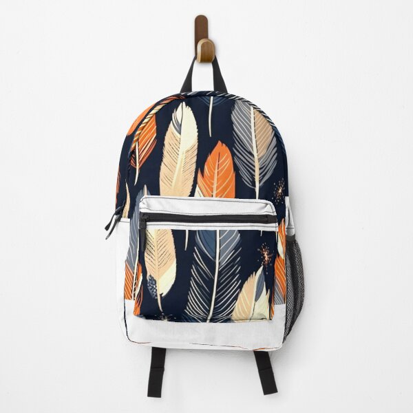 Artikelvorschau, Feathers - Burnt orange, navy, gray, cream, gold entworfen und verkauft von Highlandkings.