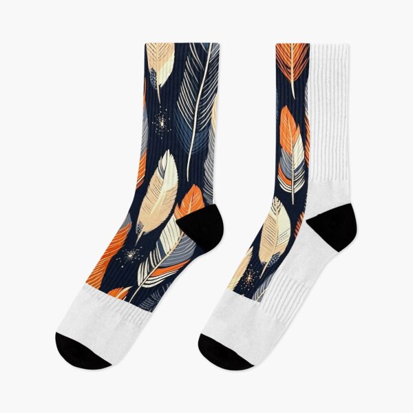 Item preview, Feathers - Burnt orange, navy, gray, cream, gold designed and sold by Highlandkings.