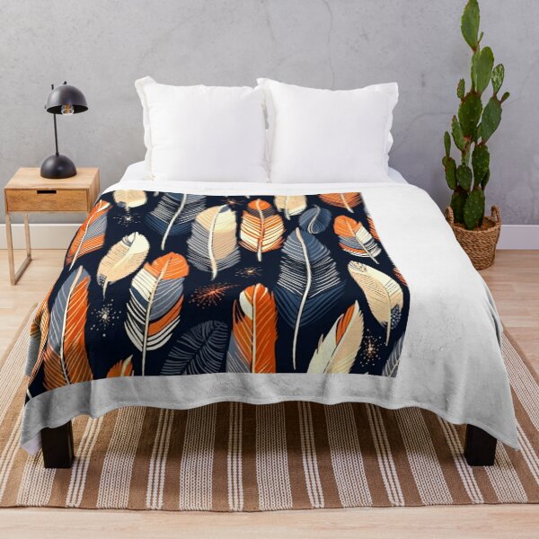 Item preview, Feathers - Burnt orange, navy, gray, cream, gold designed and sold by Highlandkings.
