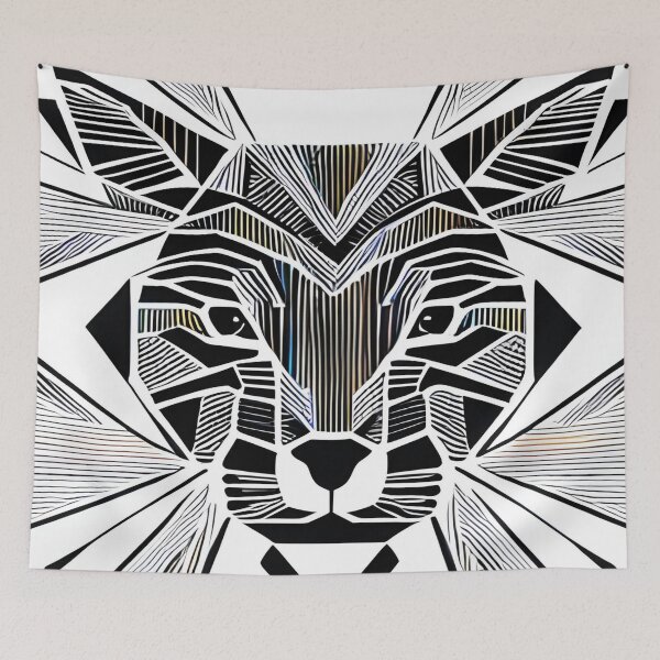 Item preview, Geometric Tiger: A Vintage Low-Poly Design of the Jungle King designed and sold by DreamStore360.
