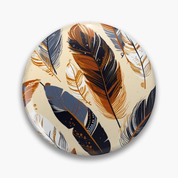 Artikelvorschau, Feathers - Burnt orange, navy, gray, cream, gold 2 entworfen und verkauft von Highlandkings.