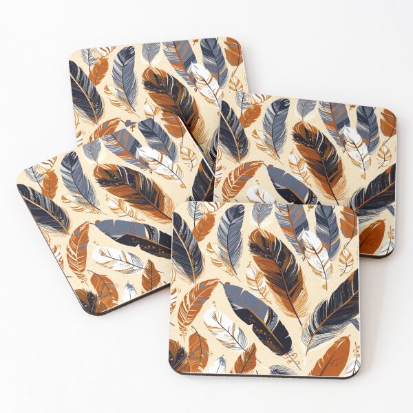 Item preview, Feathers - Burnt orange, navy, gray, cream, gold 2 designed and sold by Highlandkings.