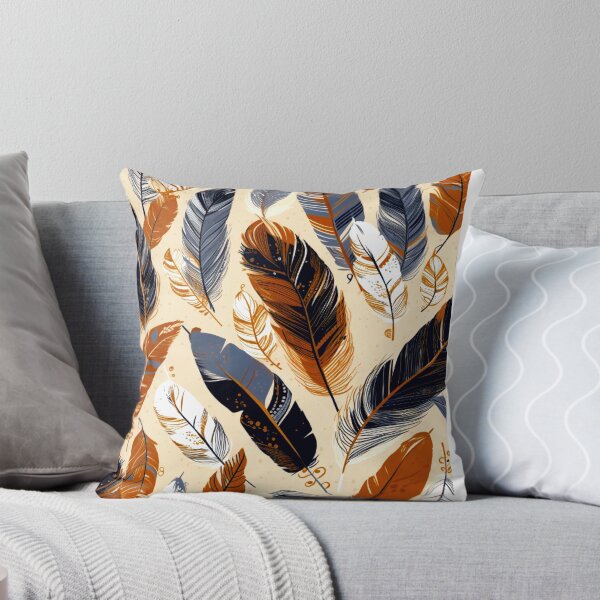 Item preview, Feathers - Burnt orange, navy, gray, cream, gold 2 designed and sold by Highlandkings.