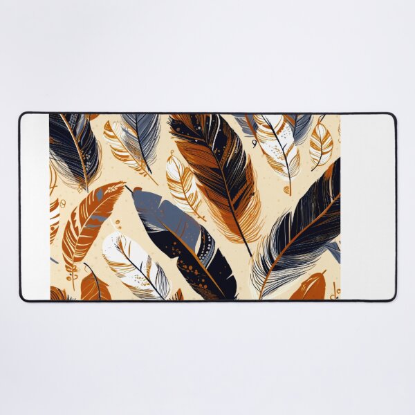 Item preview, Feathers - Burnt orange, navy, gray, cream, gold 2 designed and sold by Highlandkings.