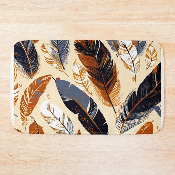 Item preview, Feathers - Burnt orange, navy, gray, cream, gold 2 designed and sold by Highlandkings.