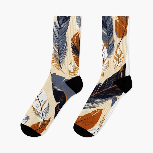Artikelvorschau, Feathers - Burnt orange, navy, gray, cream, gold 2 entworfen und verkauft von Highlandkings.