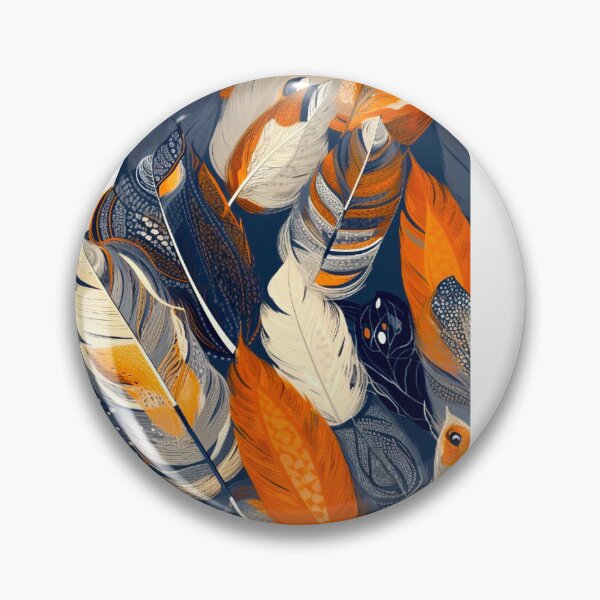 Artikelvorschau, Feathers - Burnt orange, navy, gray, cream, gold 3 entworfen und verkauft von Highlandkings.