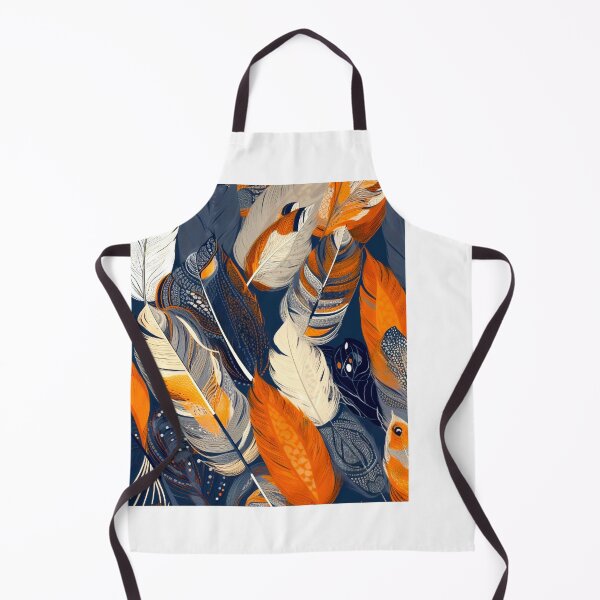 Item preview, Feathers - Burnt orange, navy, gray, cream, gold 3 designed and sold by Highlandkings.