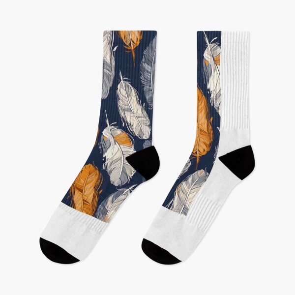 Item preview, Feathers - Burnt orange, navy, gray, cream, gold 4 designed and sold by Highlandkings.