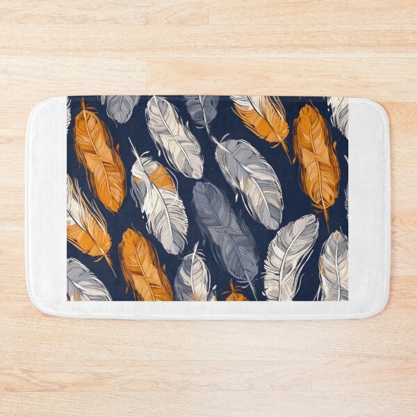 Item preview, Feathers - Burnt orange, navy, gray, cream, gold 4 designed and sold by Highlandkings.
