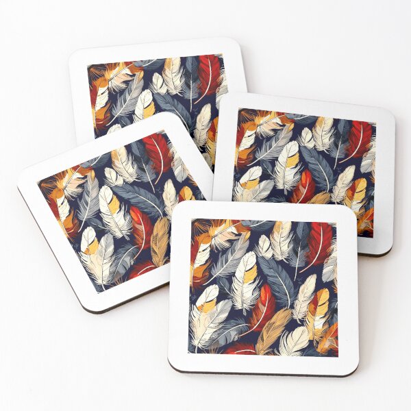 Item preview, Feathers - Burnt orange, navy, gray, cream, gold 5 designed and sold by Highlandkings.