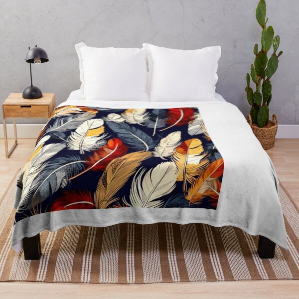 Item preview, Feathers - Burnt orange, navy, gray, cream, gold 5 designed and sold by Highlandkings.