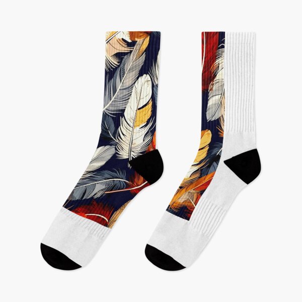 Item preview, Feathers - Burnt orange, navy, gray, cream, gold 5 designed and sold by Highlandkings.