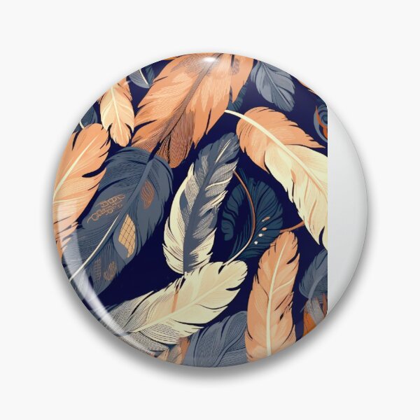 Item preview, Feathers - Burnt orange, navy, gray, cream, gold 6  designed and sold by Highlandkings.