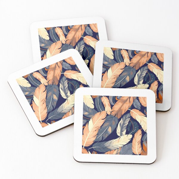 Item preview, Feathers - Burnt orange, navy, gray, cream, gold 6  designed and sold by Highlandkings.