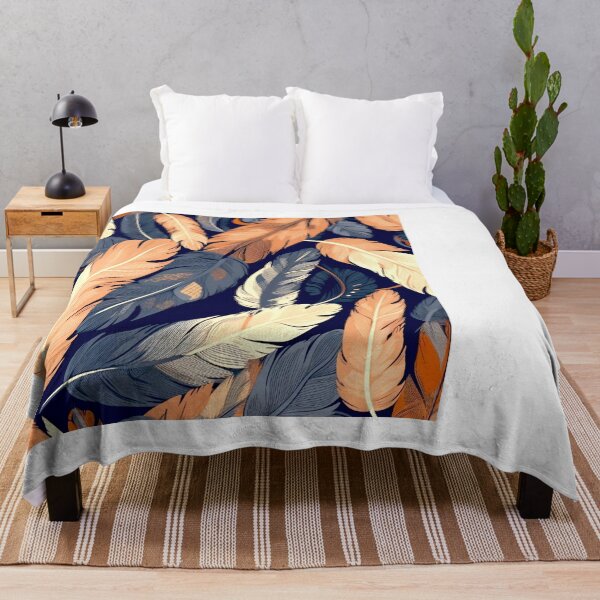Item preview, Feathers - Burnt orange, navy, gray, cream, gold 6 designed and sold by Highlandkings.