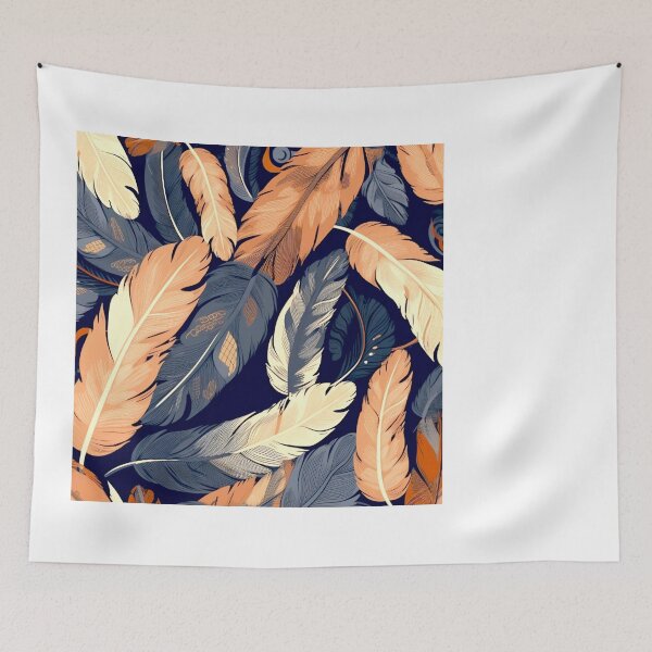 Item preview, Feathers - Burnt orange, navy, gray, cream, gold 6  designed and sold by Highlandkings.