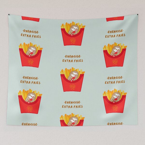 Item preview, Exercise Extra Fries French Fries Sloth  designed and sold by theslothinme.