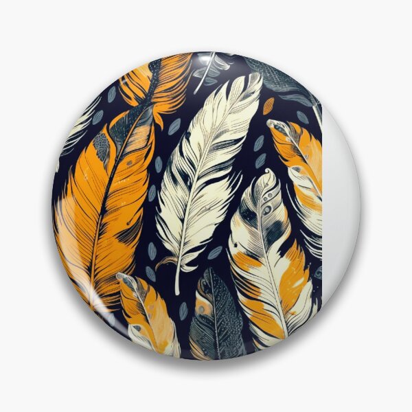 Item preview, Feathers - Burnt orange, navy, gray, cream, gold 7 designed and sold by Highlandkings.