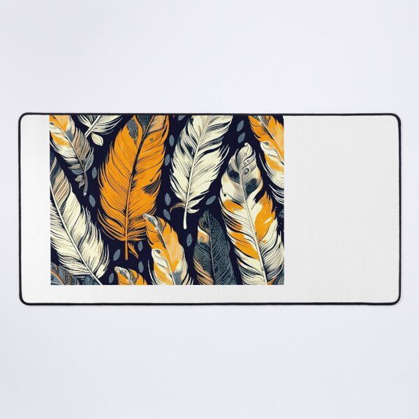 Item preview, Feathers - Burnt orange, navy, gray, cream, gold 7 designed and sold by Highlandkings.