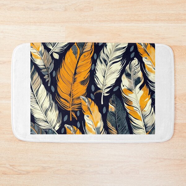 Item preview, Feathers - Burnt orange, navy, gray, cream, gold 7 designed and sold by Highlandkings.