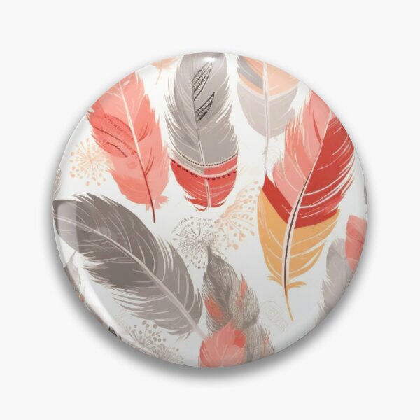 Artikelvorschau, Feathers - Coral, blush, ivory, gray, gold entworfen und verkauft von Highlandkings.
