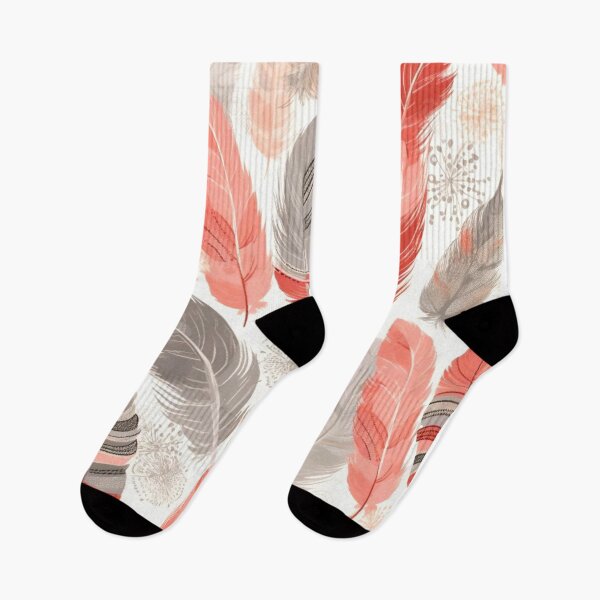 Item preview, Feathers - Coral, blush, ivory, gray, gold designed and sold by Highlandkings.