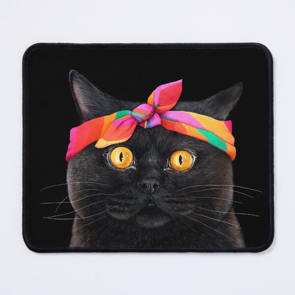Artikelvorschau, Schwarze Katze mit Bandana entworfen und verkauft von Valeriya Korenkova Kodamorkovkart.