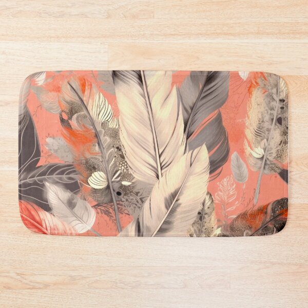 Item preview, Feathers - Coral, blush, ivory, gray, gold 2 designed and sold by Highlandkings.