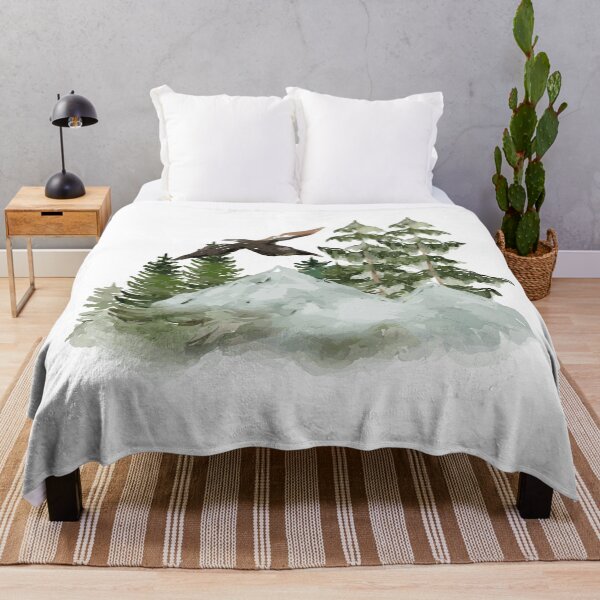 Item preview, Watercolor mountains with trees designed and sold by TenderSoar.